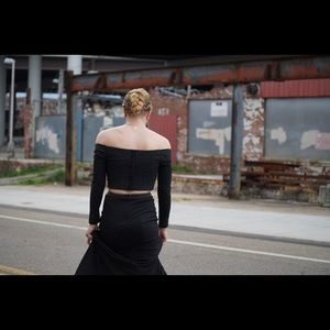 Black 2 Piece Prom Dress